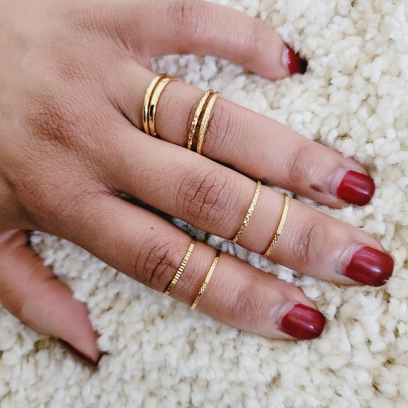 Minimalist Gold Stackable Rings - Picture 4 of 7